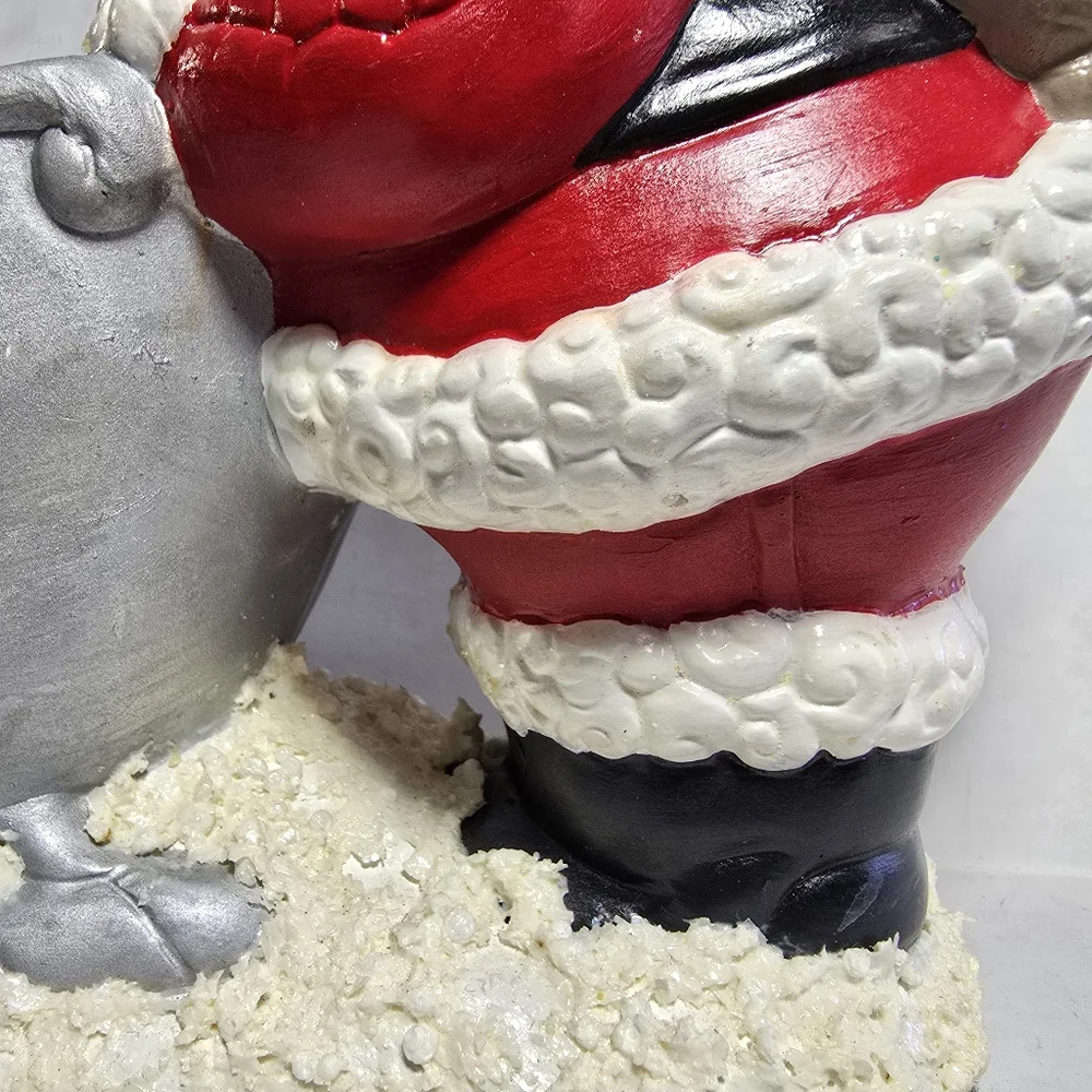 Vintage Christmas Santa Reindeer Sleigh Toys Planter Handpainted Mold,